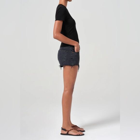 Agolde Parker Vintage Cut Off Shorts in Theme Black, Size 25 - Picture 4 of 12